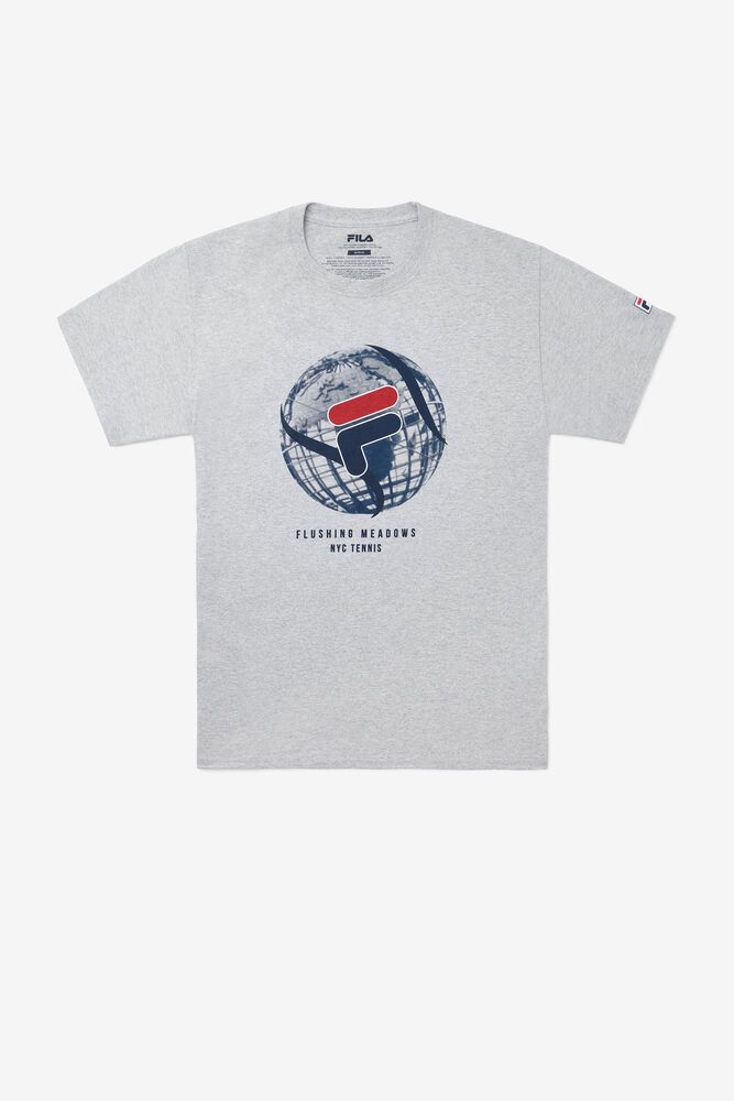 Fila Nyc Globe T-Shirt Grey - Mens - 87945BLTW